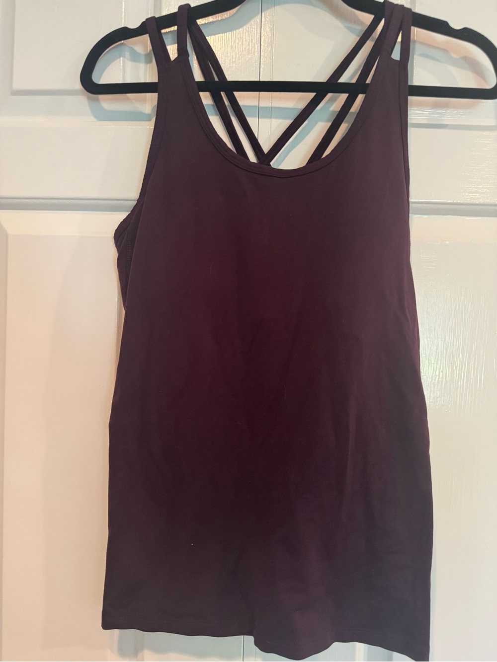 Set of GAP Double-Strap Tank Top in Deep Plum and Gray